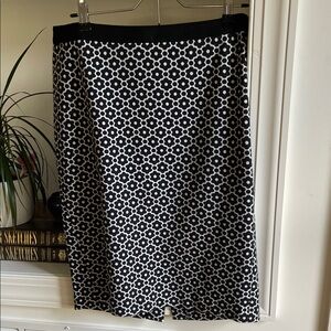 Talbots Black and White Patterned Skirt